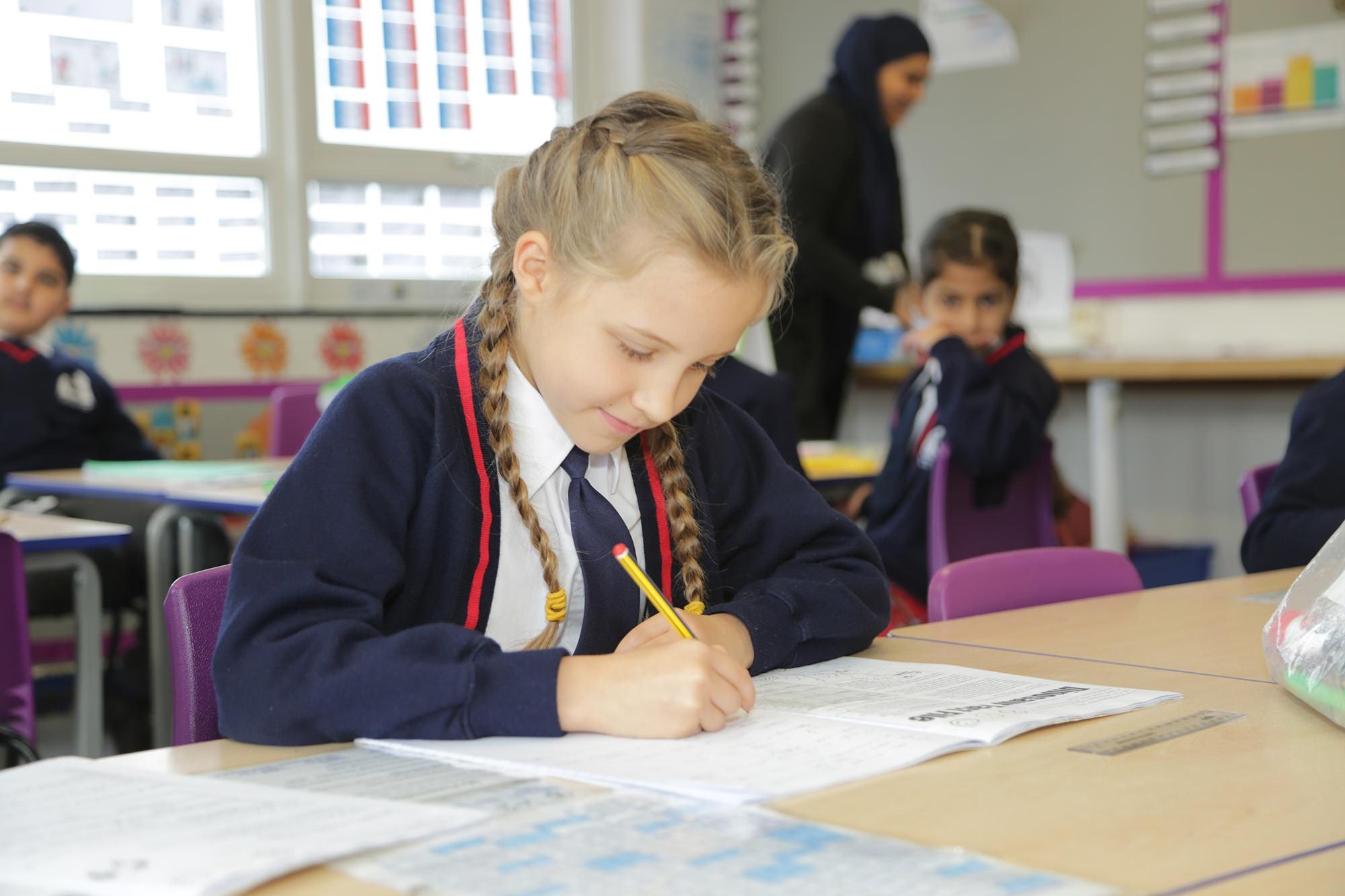 Girl Studying an exam